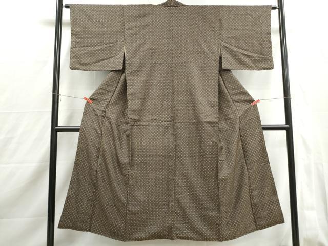 平和屋着物■上質な紬 幾何学文 正絹 逸品 DABJ0118qa