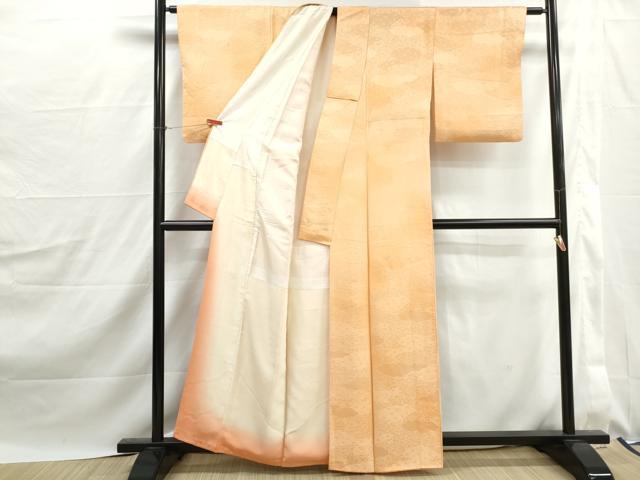 平和屋着物■上質な小紋 重ね雲花地紋 暈し染め 正絹 逸品 DABJ0151qa