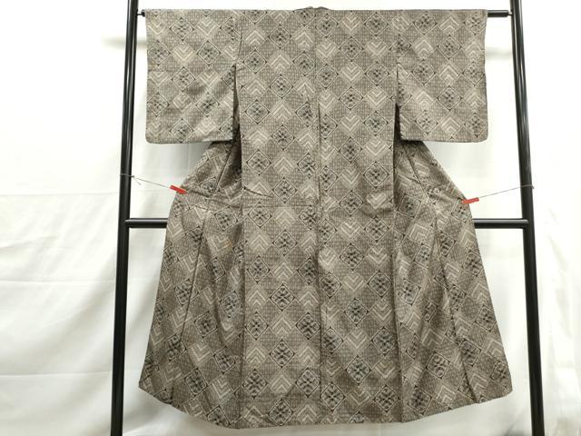 平和屋着物■本場大島紬 割り込み絣 花菱文 正絹 逸品 DABJ0155qa