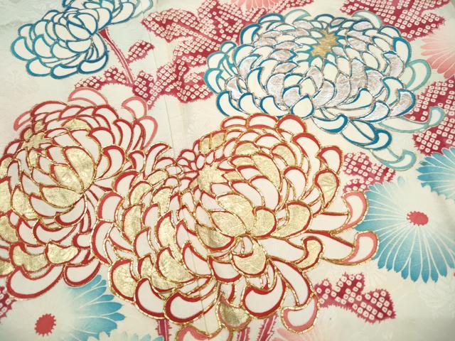 平和屋着物■豪華振袖 駒刺繍 乱菊尽くし文 暈し染め 金銀彩 正絹 逸品 DABJ0169qa