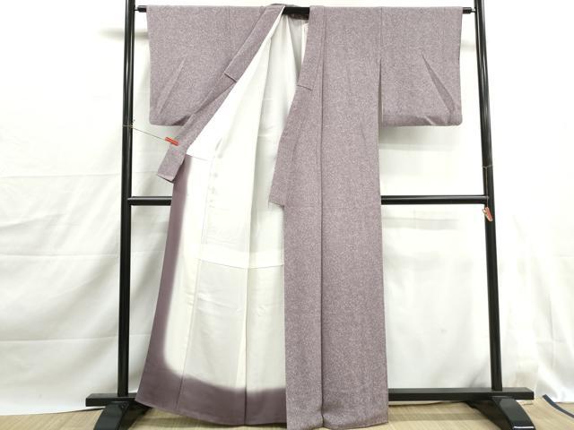 平和屋着物■上質な小紋 霞文 鬼しぼ縮緬 正絹 逸品 DABJ0187qa