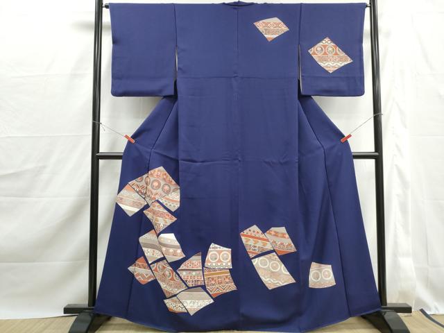 平和屋着物■訪問着 刺繍 更紗花唐草文 正絹 逸品 DABJ0203qa