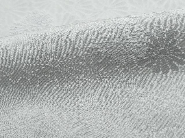 平和屋着物■上質な色無地 菊尽くし地紋 薄雲鼠色 正絹 逸品 DABJ0219qa