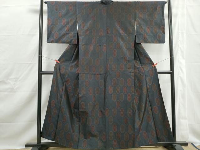 平和屋着物■本場大島紬 亀甲花文 正絹 逸品 DABJ0224qa