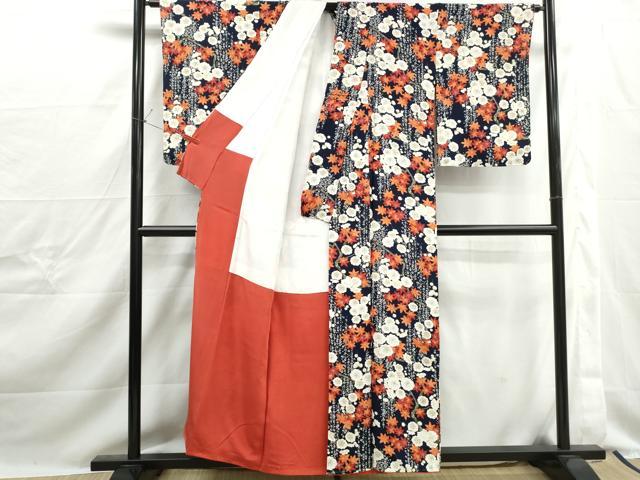 平和屋着物■上質な小紋 枝梅楓文 金彩 正絹 逸品 DABJ0229qa