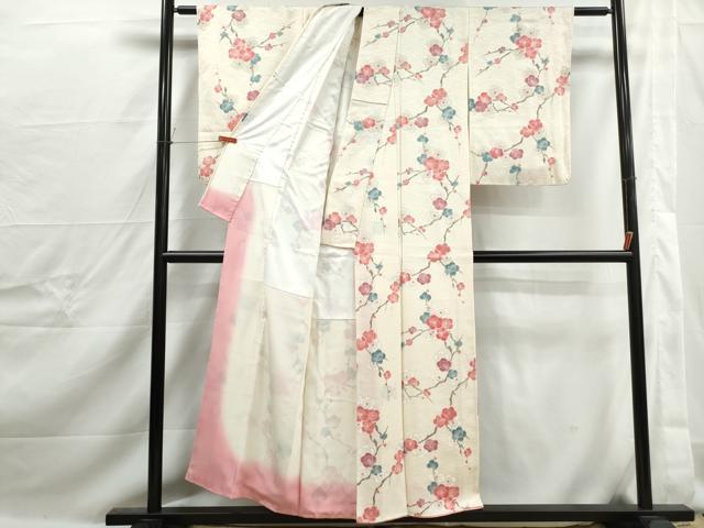 平和屋着物■上質な小紋 枝梅文 正絹 逸品 DABJ0230qa
