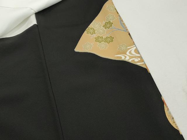 平和屋着物■豪華黒留袖 駒刺繍 人物枝松花文 金彩 正絹 逸品 DABJ0237qa