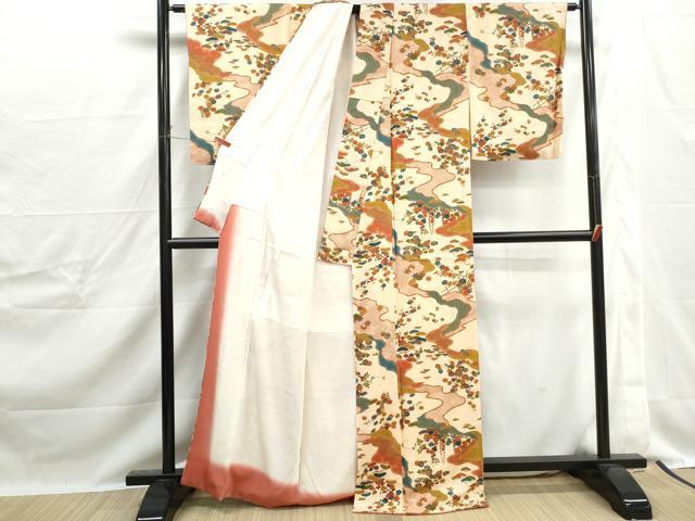 平和屋着物■上質な小紋 道長草花文 金彩 正絹 逸品 DABJ0257qa