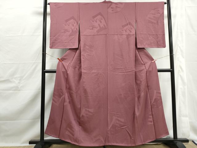 平和屋着物■上質な色無地 霞短冊地紋 紅檜皮色 正絹 逸品 DABJ0263qa