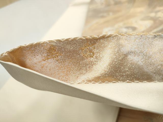 平和屋着物◎六通柄袋帯 流水文 錦引箔 寿香 金銀糸 正絹 逸品 DABJ0286qa