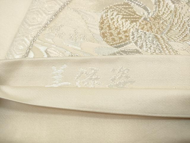平和屋着物◎全通柄袋帯 地紙花鳥文 美保姿 金銀糸 正絹 逸品 DABJ0315qa