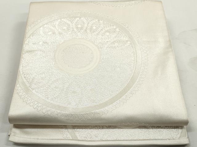 平和屋着物◎六通柄 本袋帯 花丸文 銀糸 正絹 逸品 DABJ0317qa
