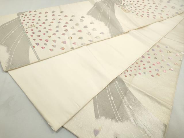 平和屋着物◎六通柄袋帯 唐織 孔雀文 金銀糸 正絹 逸品 DABJ0318qa