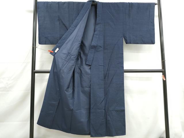 平和屋着物■男性 紬 留紺色 やまと誂製 正絹 逸品 DABJ0331qa