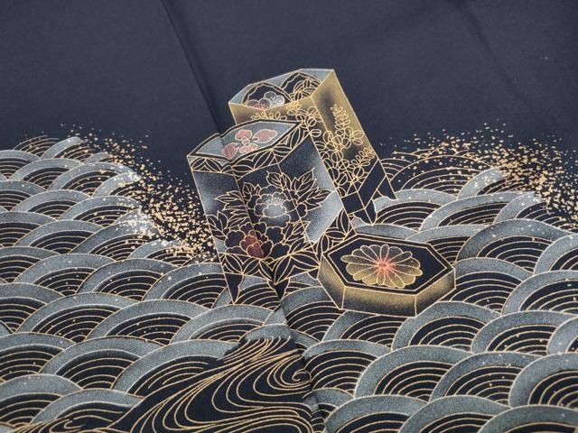 平和屋着物■訪問着 立波貝桶花文 金彩 正絹 逸品 DABJ0338qa