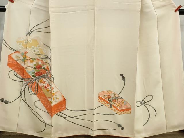 平和屋着物■訪問着 花文箱文 暈し染め 金彩 正絹 逸品 DABJ0349qa