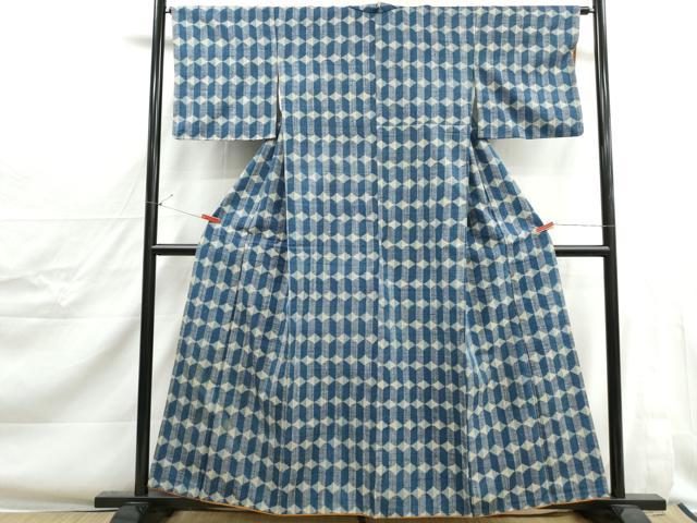 平和屋着物■上質な紬 菱間道 正絹 逸品 DABJ0371qa