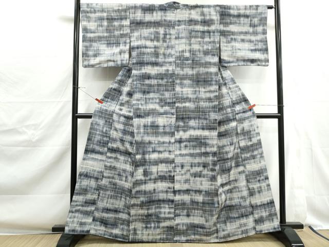 平和屋着物■上質な紬 横段文 正絹 逸品 DABJ0372qa