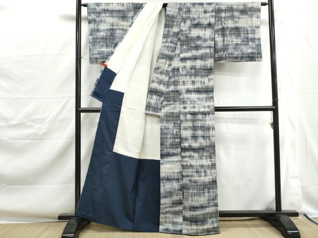 平和屋着物■上質な紬 横段文 正絹 逸品 DABJ0372qa
