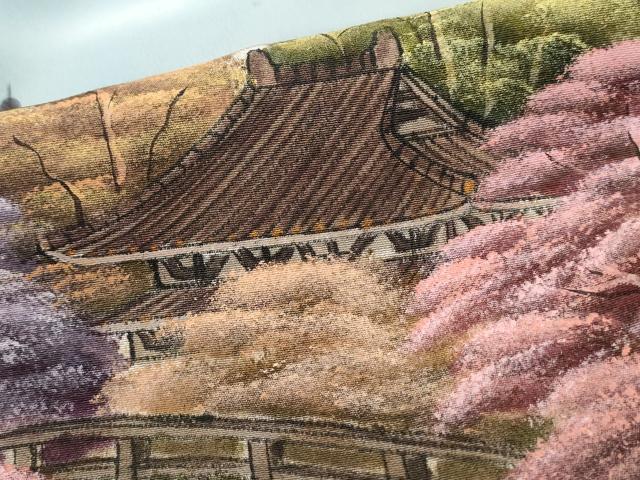 平和屋着物■豪華黒留袖 作家物 手描き 風景樹林文 暈し染め 正絹 逸品 DABJ0381qa