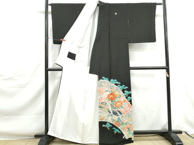 平和屋着物■豪華黒留袖 作家物 流水牡丹文 松竹梅 金彩 正絹 逸品 DABJ0384qa