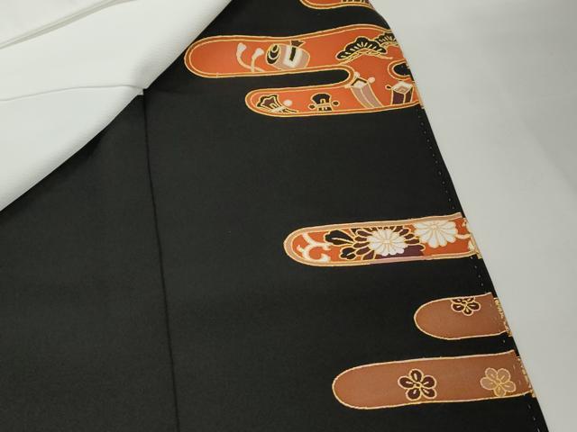 平和屋着物■豪華黒留袖 駒刺繍 群鶴花文箱文 金彩 正絹 逸品 DABJ0385qa