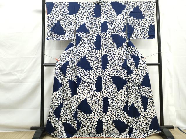 平和屋着物■上質な小紋 小花紋 銀彩 正絹 逸品 DABJ0388qa