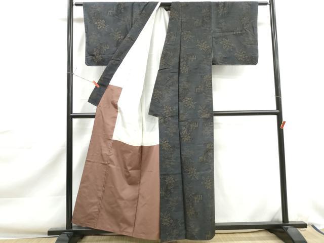 平和屋着物■本場大島紬 唐草花文 正絹 逸品 DABJ0393qa