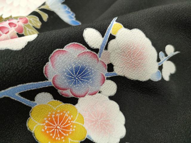 平和屋着物■豪華黒留袖 作家物 飾花文 金彩 正絹 逸品 DABJ0424qa