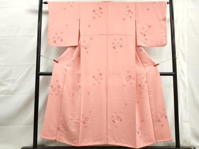 平和屋着物■上質な小紋 舞花文 正絹 逸品 DABJ0430qa