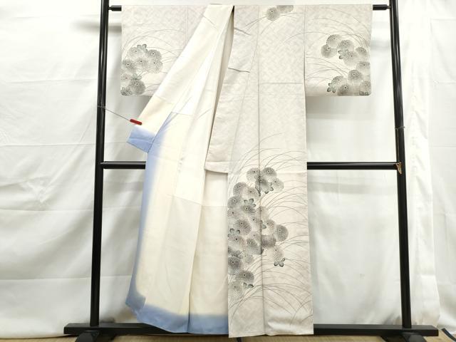 平和屋着物■訪問着 型染め 菊尽くし 正絹 逸品 DABJ0434qa