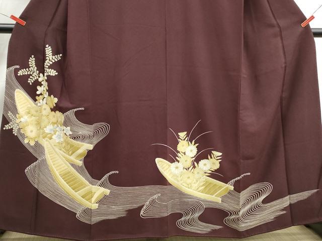 平和屋着物■豪華色留袖 花筏文 金彩 正絹 逸品 DABJ0455qa