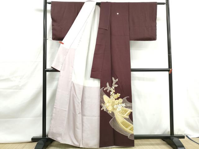 平和屋着物■豪華色留袖 花筏文 金彩 正絹 逸品 DABJ0455qa