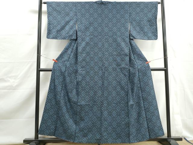 平和屋着物■上質な紬 7マルキ 蜀江花文 正絹 逸品 DABJ0460qa