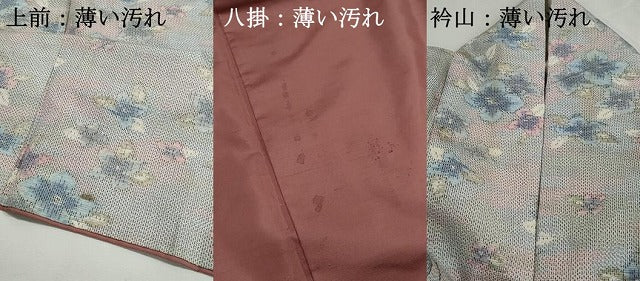 平和屋着物■上質な紬 草花文 暈し染め 正絹 逸品 DABJ0461qa
