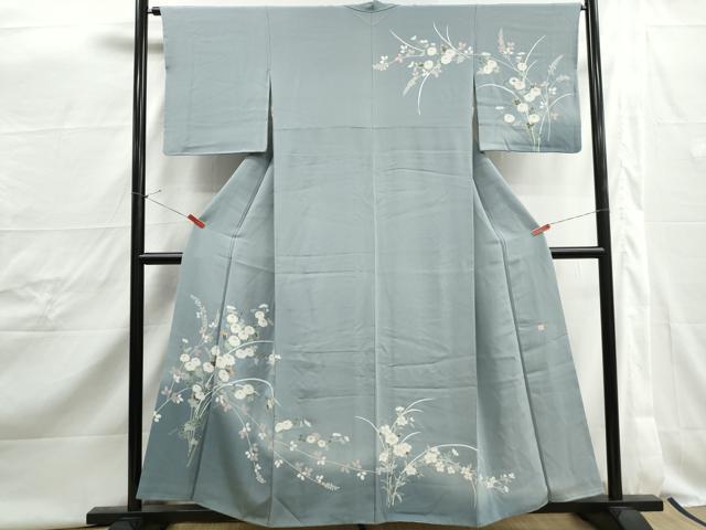 平和屋着物■訪問着 友禅 作家物 枝花文 暈し染め 正絹 逸品 DABJ0478qa