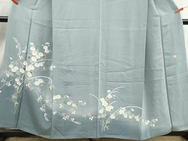 平和屋着物■訪問着 友禅 作家物 枝花文 暈し染め 正絹 逸品 DABJ0478qa