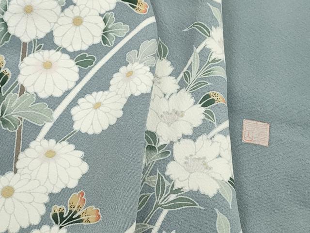 平和屋着物■訪問着 友禅 作家物 枝花文 暈し染め 正絹 逸品 DABJ0478qa