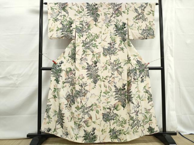 平和屋着物■上質な小紋 枝花文 正絹 逸品 DABJ0479qa