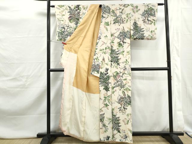 平和屋着物■上質な小紋 枝花文 正絹 逸品 DABJ0479qa