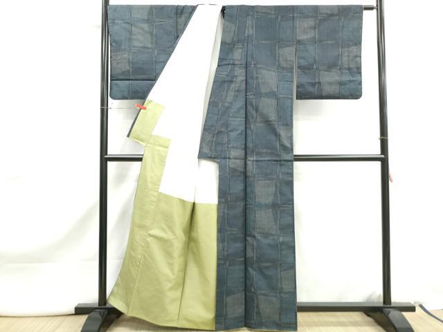 平和屋着物■本場大島紬 7マルキ 変わり格子文 正絹 逸品 DABJ0504qa