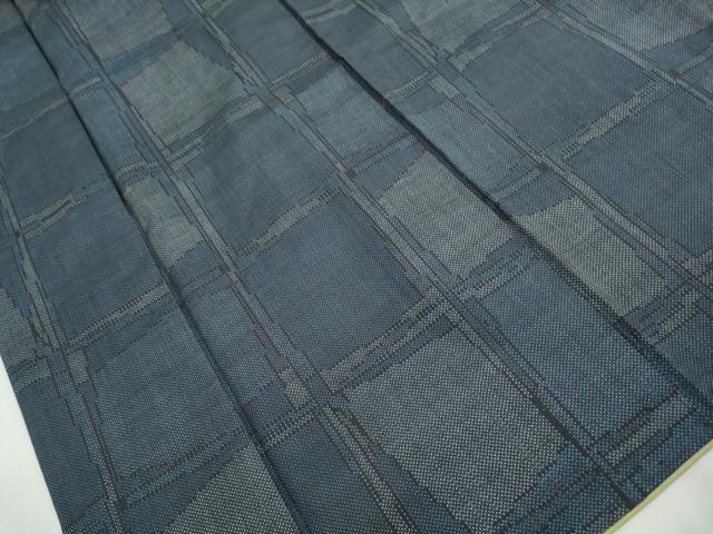 平和屋着物■本場大島紬 7マルキ 変わり格子文 正絹 逸品 DABJ0504qa