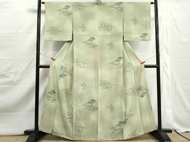 平和屋着物■上質な小紋 人物風景文 暈し染め 正絹 逸品 DABJ0509qa