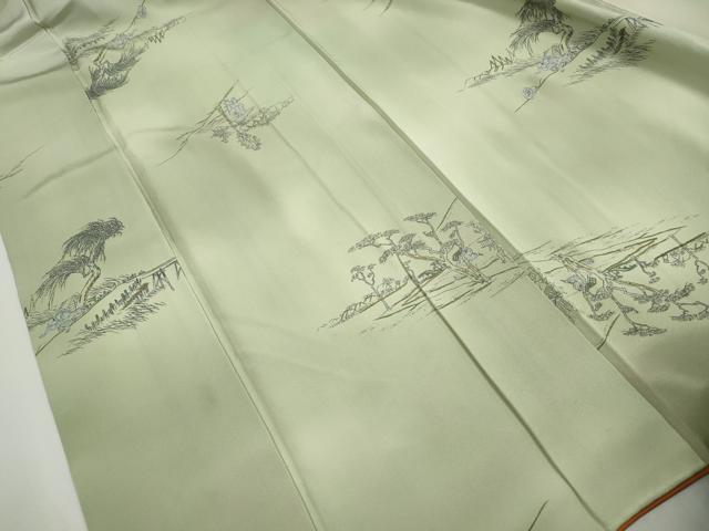 平和屋着物■上質な小紋 人物風景文 暈し染め 正絹 逸品 DABJ0509qa