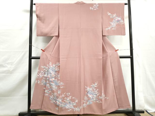 平和屋着物■訪問着 友禅 作家物 風景花文 松竹梅 正絹 逸品 DABJ0512qa
