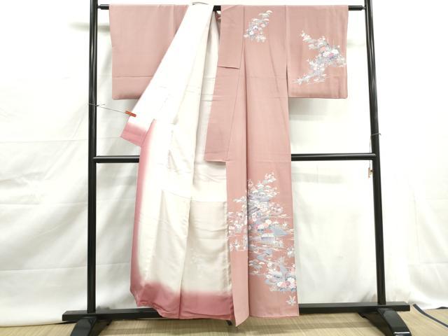 平和屋着物■訪問着 友禅 作家物 風景花文 松竹梅 正絹 逸品 DABJ0512qa