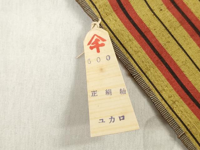 平和屋着物▼西陣 紬 反物 着尺 間道 逸品 未使用 DABJ0574zy