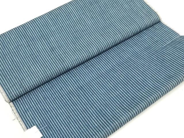 平和屋着物*夏物 阿波しじら織 浴衣 反物 着尺 正藍染 縞 松坂屋扱い 証紙付き 綿 逸品 未使用 DABJ0616zy