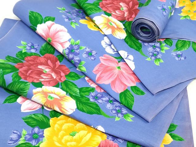 平和屋着物*夏物 ファッションデザイナー KENZO KIMONO 高田賢三 浴衣 反物 着尺 舞花文 綿 逸品 未使用 DABJ0621zy