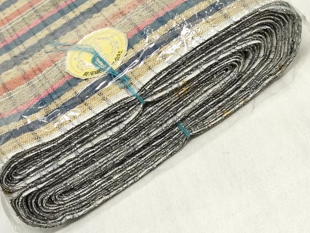 平和屋着物*夏物 阿波しじら織 浴衣 反物 着尺 正藍染 間道 証紙付き 綿 逸品 未使用 DABJ0645zy